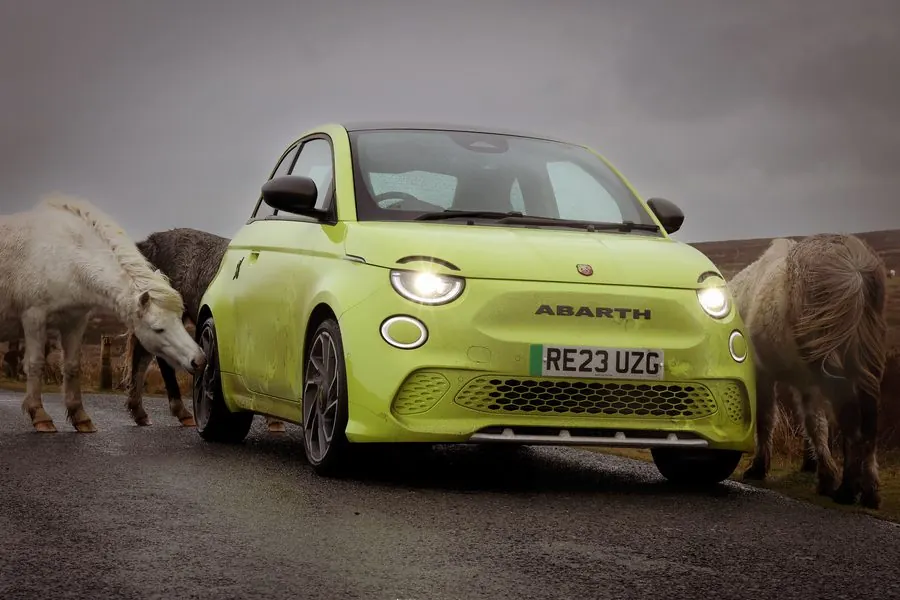 Abarth 500e — Welsh moorland