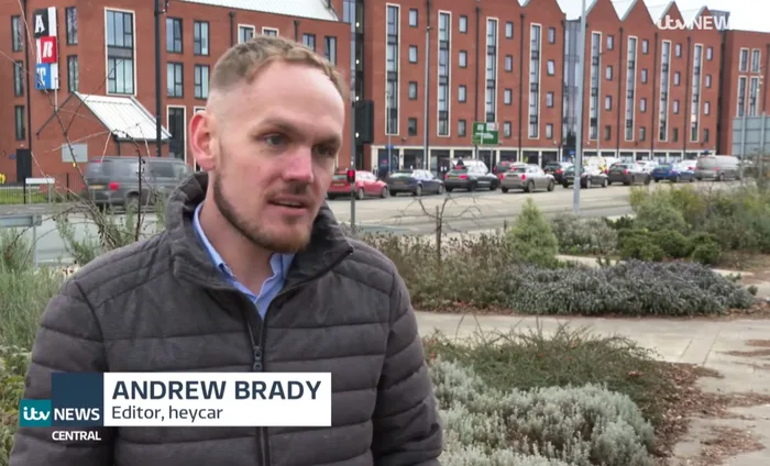 Andrew being interviewed by ITV News Central as heycar's editor