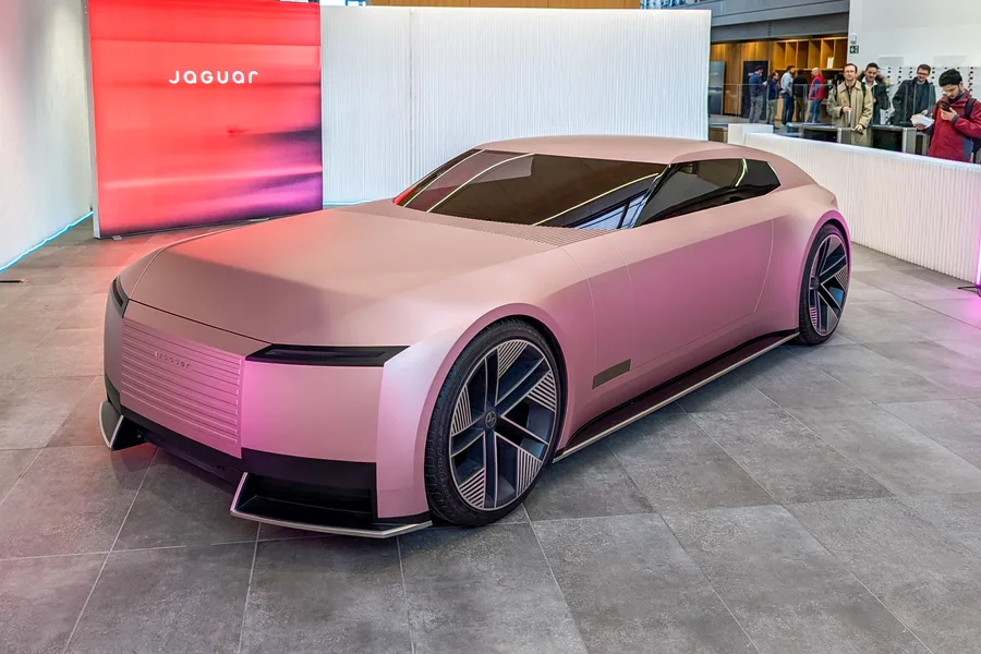 The Jaguar Type 01 concept on display at the JLR rebrand reveal